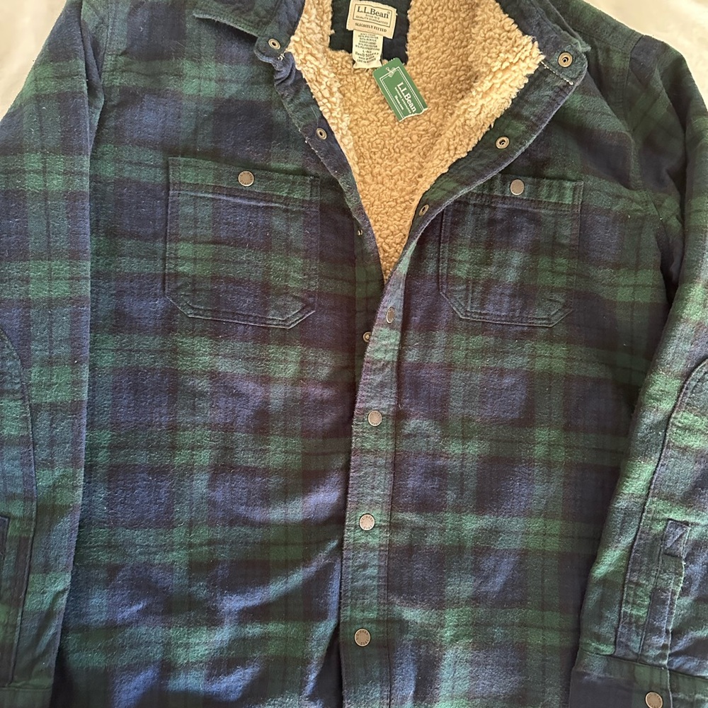 L.L. Bean Green and Blue Plaid Jacket